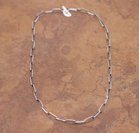 Navajo Sterling Silver Paper Clip Chain Necklace