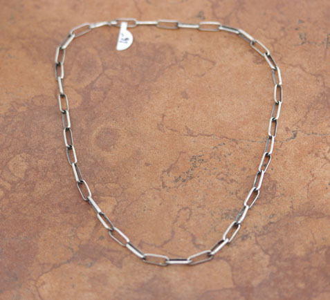 Navajo Silver Paper Clip Chain Necklace