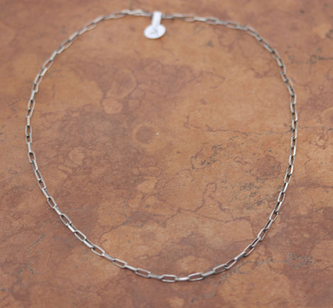 Navajo Silver Paper Clip Chain Necklace