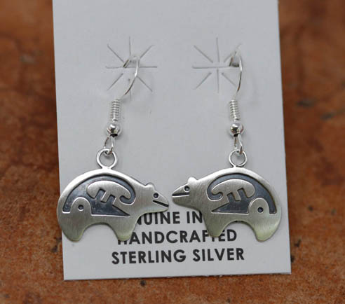 Navajo Sterling Silver Bear Earrings