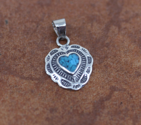 Silver Turquoise Heart Pendant