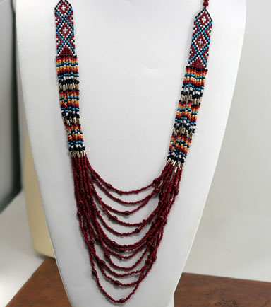 24 Strand Beaded Rug Style Necklace