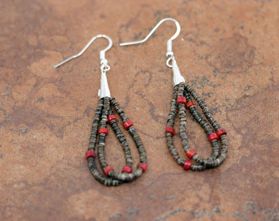 Navajo Sterling Silver Heishi Earrings