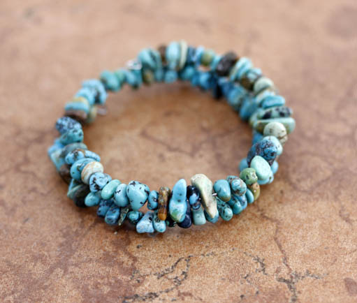 Navajo Wrap Around Turquoise Nugget Bracelet