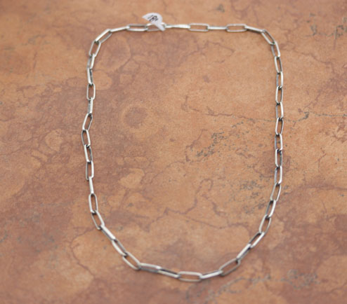 Navajo Silver Paper Clip Chain Necklace