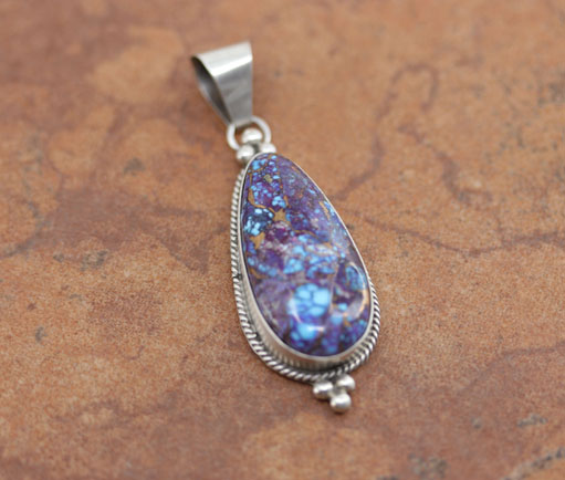 Navajo Silver Mojave Turquoise Pendant