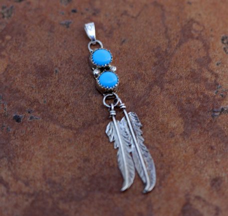 Navajo Sterling Turquoise Pendant