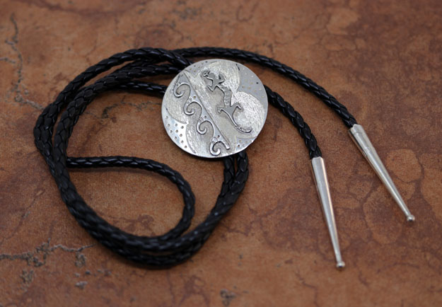 Navajo Sterling Silver Lizard Bolo Tie