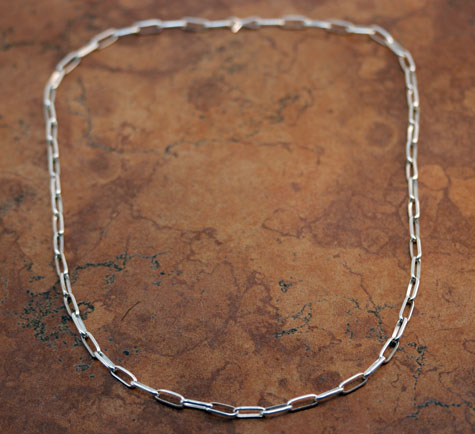 Navajo Silver Paper Clip Chain Necklace