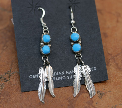 Navajo Silver Turquoise Earrings