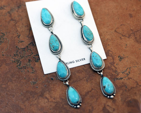 Navajo Silver Turquoise Earrings