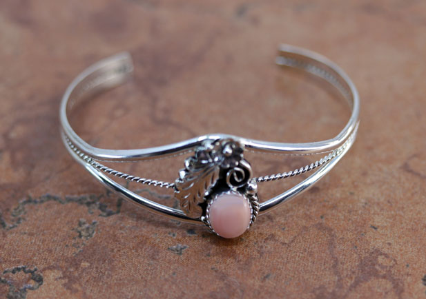 Navajo Silver Pink Quartz Bracelet