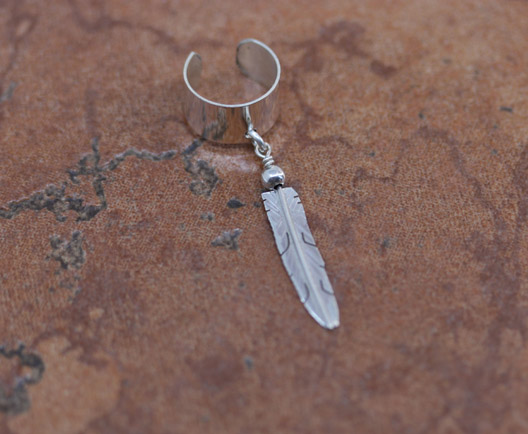 Navajo Silver Feather Ear Cuff