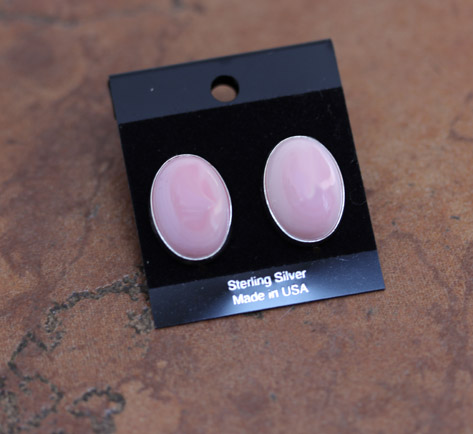 Navajo Silver Cotton Candy Quartz Earrings