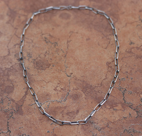 Navajo Silver Paper Clip Chain Necklace