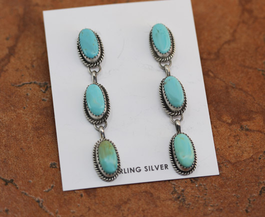 Navajo Silver Turquoise Earrings