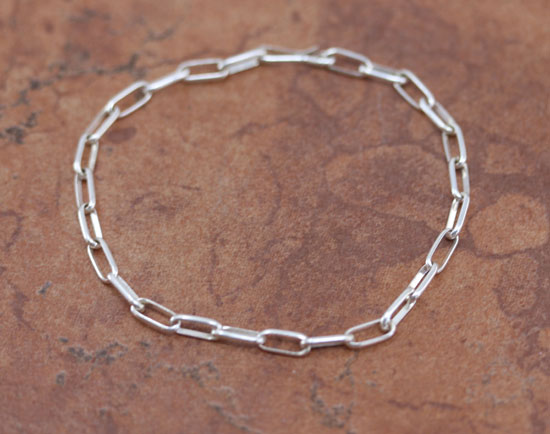 Navajo Silver Paper Clip Chain Link Bracelet