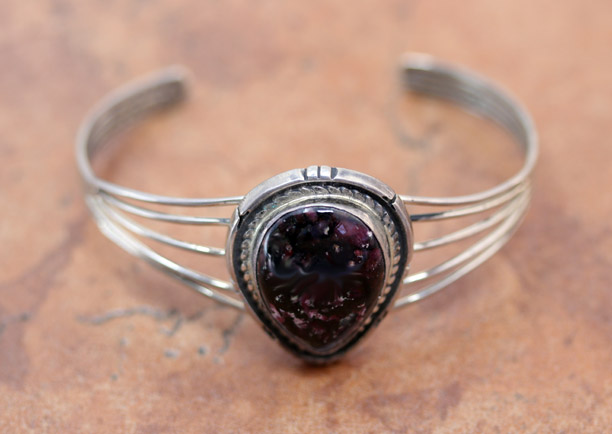 Navajo Silver Ruby Fall Bracelet