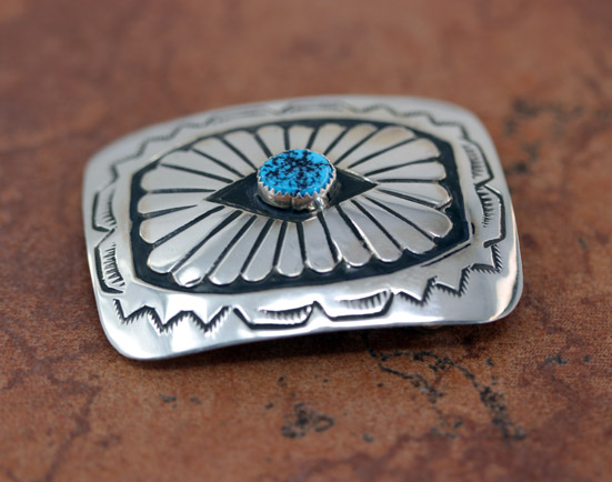 Navajo Silver Turquoise Ladies Belt Buckle