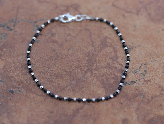 Black Sterling Silver Chain Bracelet