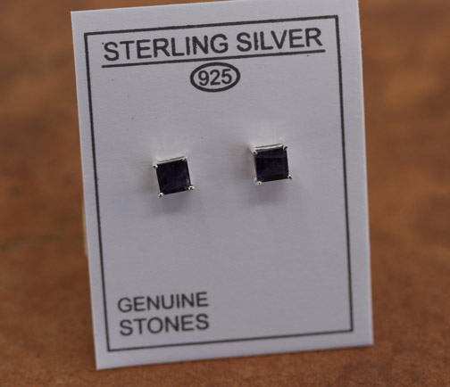 Sterling Silver Black Tourmaline Stud Earrings