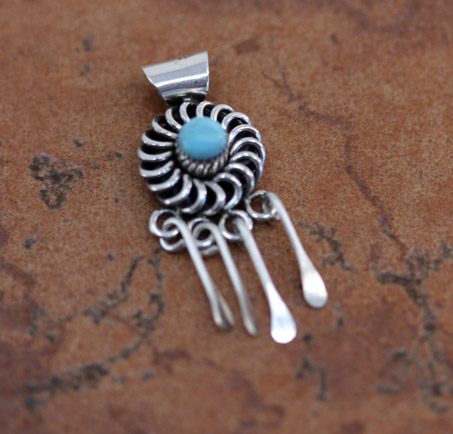 Navajo Silver Turquoise Pendant