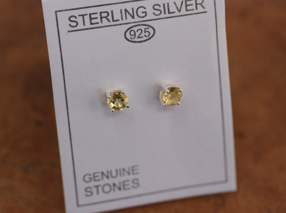 Sterling Silver Post Citrine Earrings