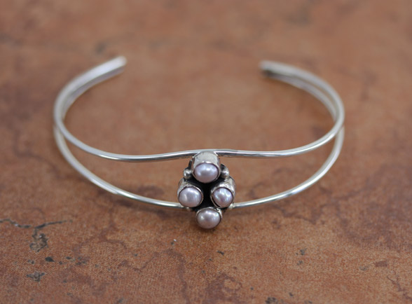 Navajo Silver Pearl Bracelet