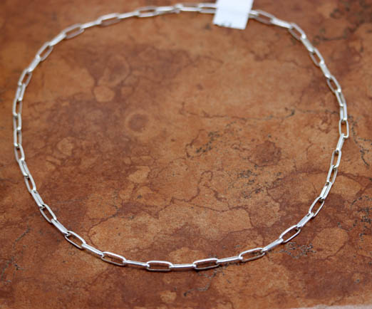 Navajo Silver Paper Clip Chain Necklace