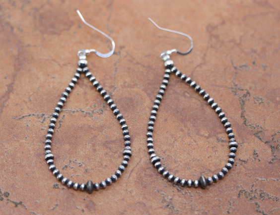 Navajo Pearl Silver Beaded Earrings