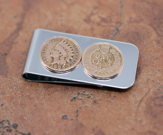 Native American Head Penny Coin Money Clip