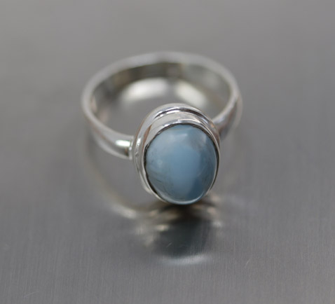 Sterling Silver Larimar Ring Size 5 1/2