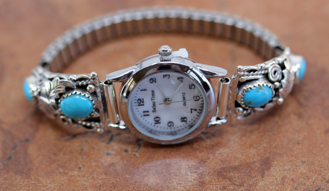 Navajo Silver Turquoise Ladies Watch