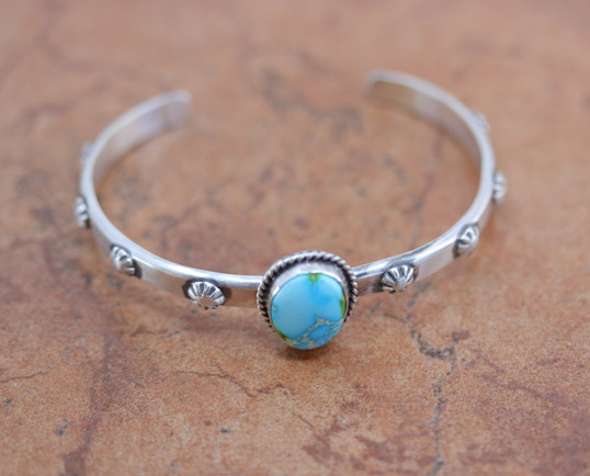 Navajo Silver Turquoise Cuff Bracelet