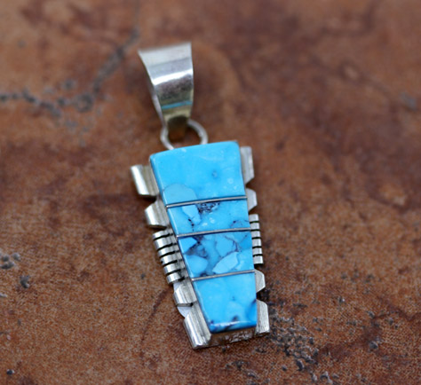 Navajo Silver Turquoise Pendant