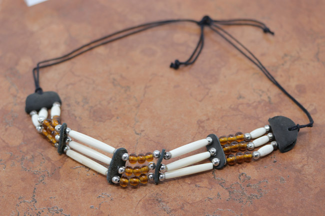 Beaded Choker Bone Necklace