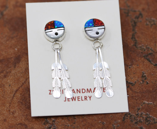 Zuni Silver Sunface Earrings