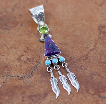 Navajo Silver Multi_Stone Pendant