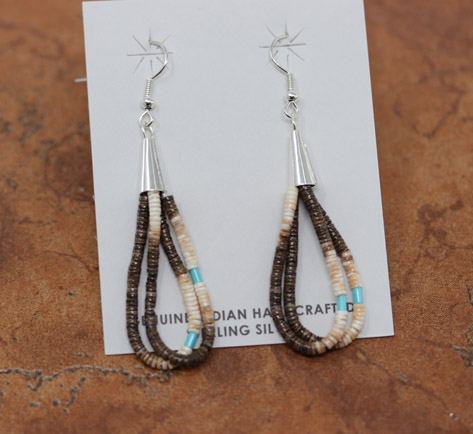 Navajo Sterling Silver Heishi Earrings