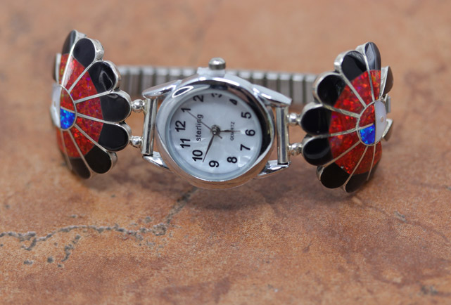 Zuni Silver Sunface Ladies Watch