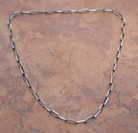 Navajo Silver Paper Clip Chain Necklace