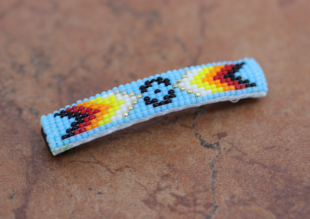 Navajo Blue Beaded Hair Barrette