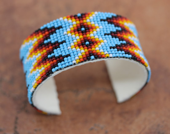 Navajo Leather Beaded Bracelet