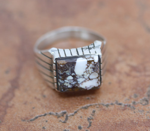 Navajo Silver Wild Horse Ring Size 10