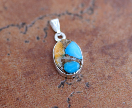 Sterling Silver Mojave Turquoise Pendant