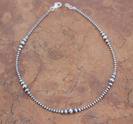 Navajo Pearl Silver Beaded Necklace