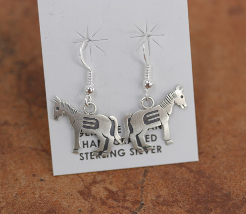 Navajo Sterling Silver Horse Earrings by Stanley Gene