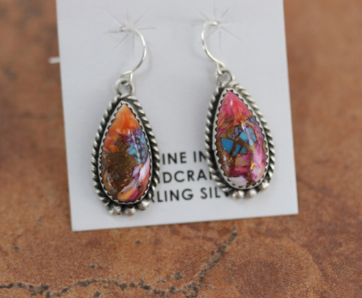 Navajo Silver Mojave Turquoise Earrings