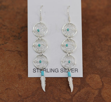 Silver Dream Catcher Earrings