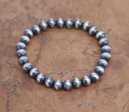 Navajo Pearl Silver Beaded Bracelet